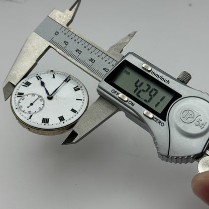 42.9mm Vintage Erlim Swiss Open Face Pocket Watch Movement PARTS REPAIR SPARES