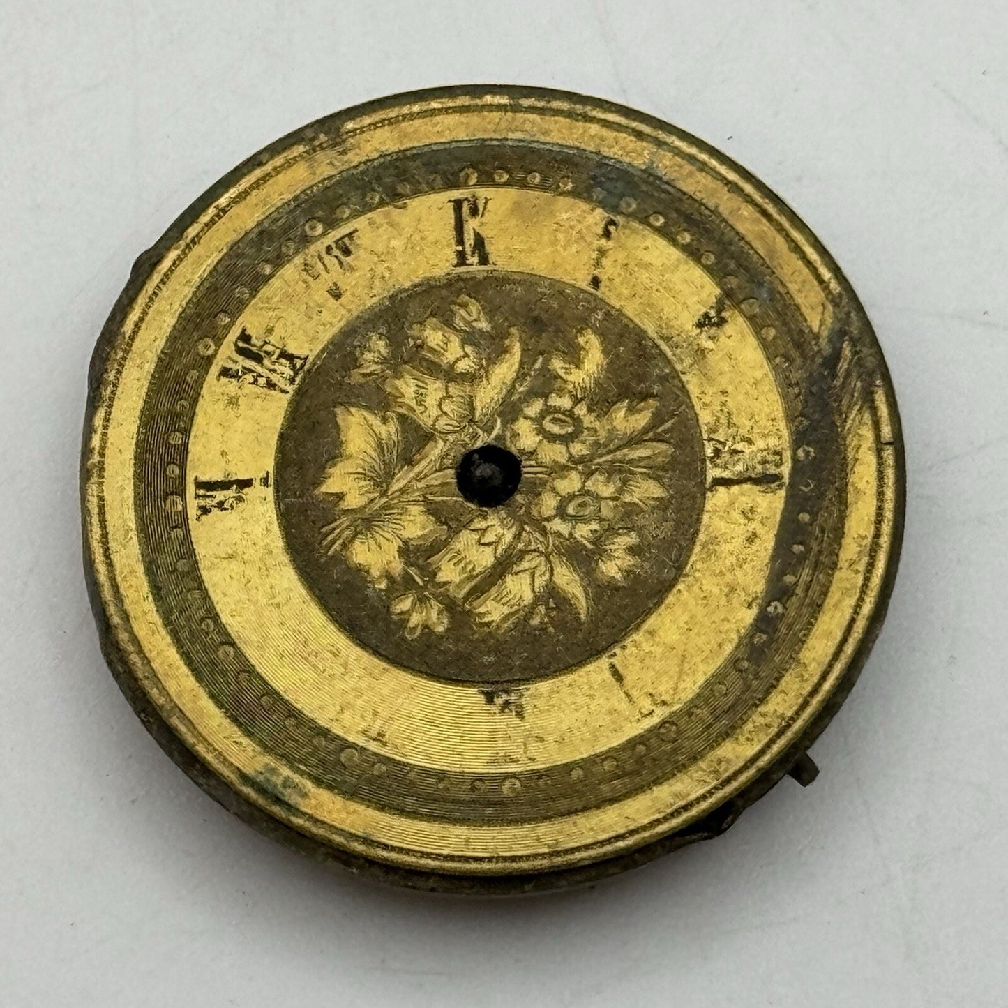 28.2mm Beautiful Gold Patterned Dial Cylinder Watch Movement For Parts Repair