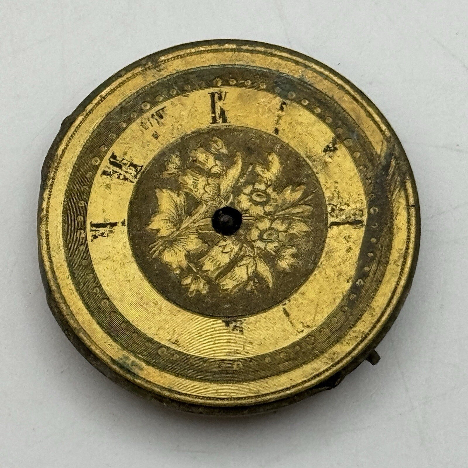 28.2mm Beautiful Gold Patterned Dial Cylinder Watch Movement For Parts Repair