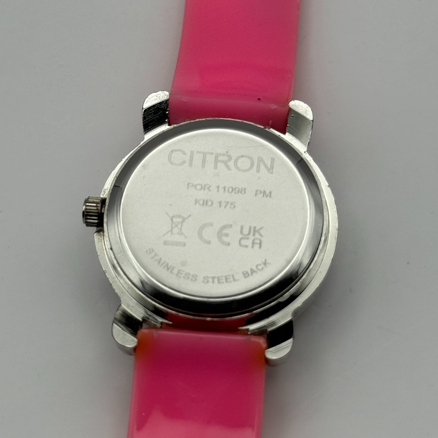 Citron Kids Quartz Watch Unicorn Print Strap Pink Dial Working 27mm New Battery