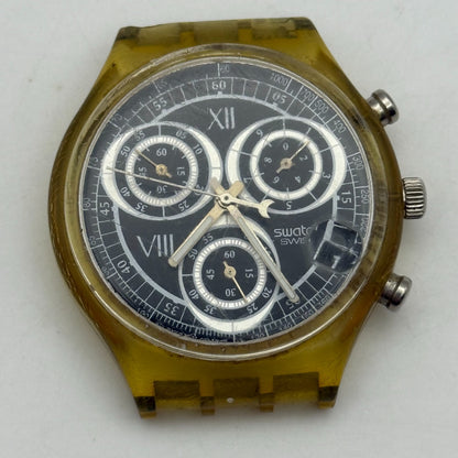 37.4mm Vintage 1996 Swatch Shiny Start SCK407 Chronograph Watch UNTESTED PARTS