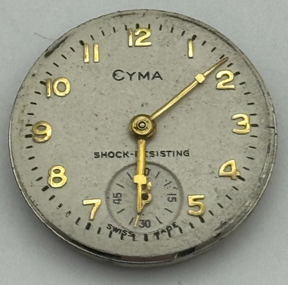 19.7mm Cyma Ref 424k Sub Seconds Manual Wind Watch Movement Swiss Vintage PARTS