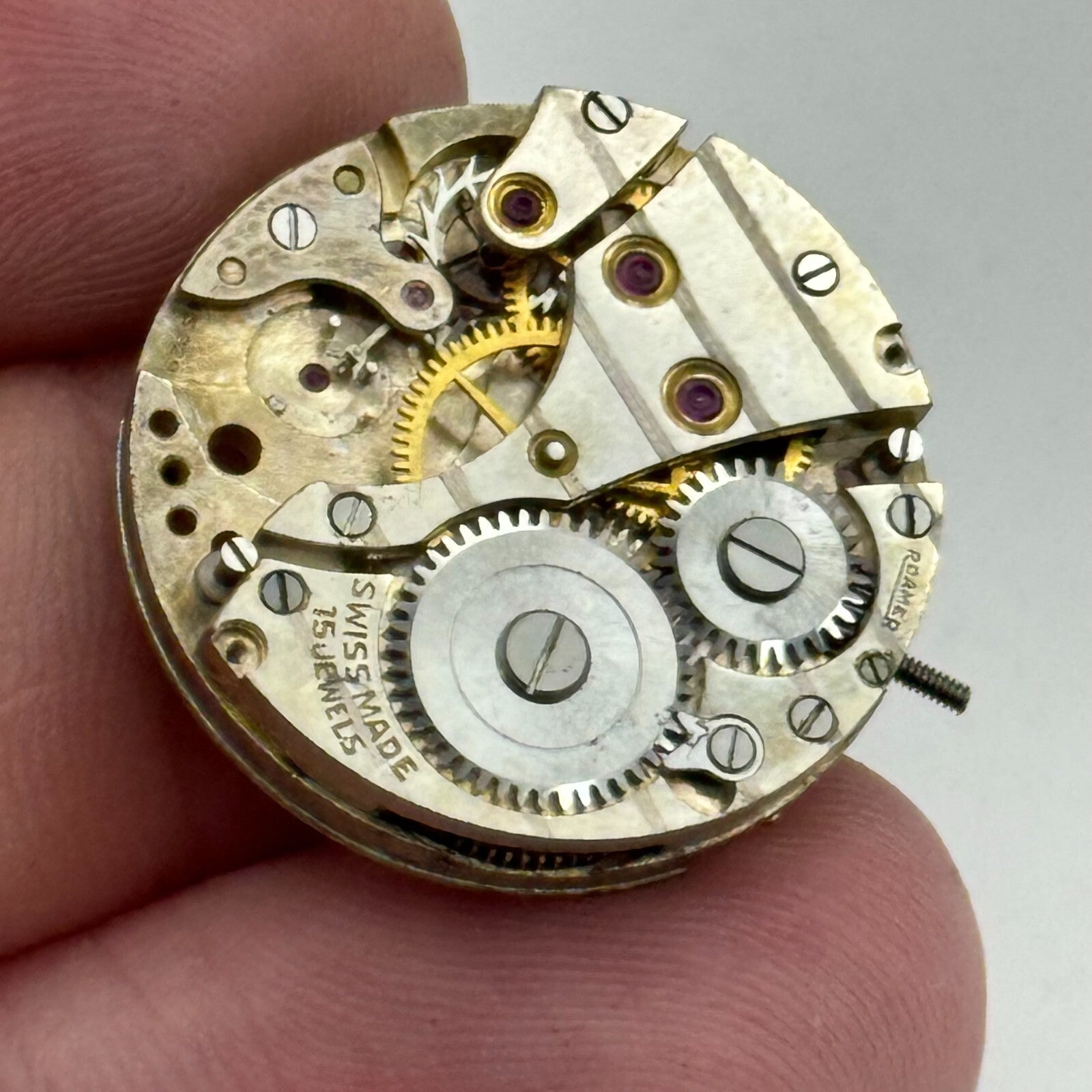 23.6mm Roamer MST 242 Manual Wind 15 Jewels Swiss Watch Movement PARTS SPARES