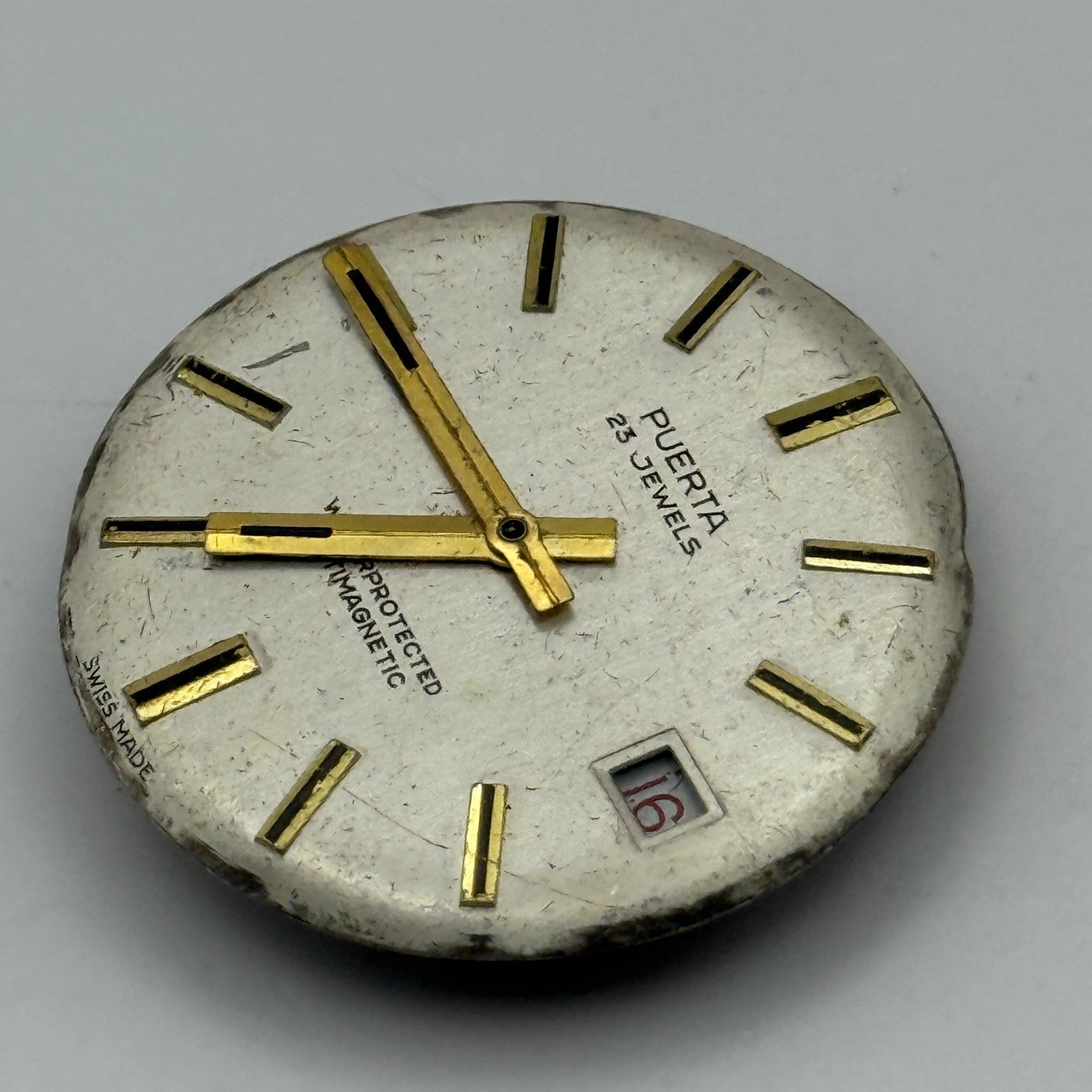 EB 8021N Watch Movement Puerta Date Manual Wind Vintage Parts Repair 25.9mm