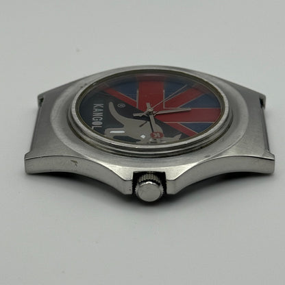 Vintage Kangol Men’s Quartz Watch Kangaroo Silver Tone 100 Metre Working 40mm