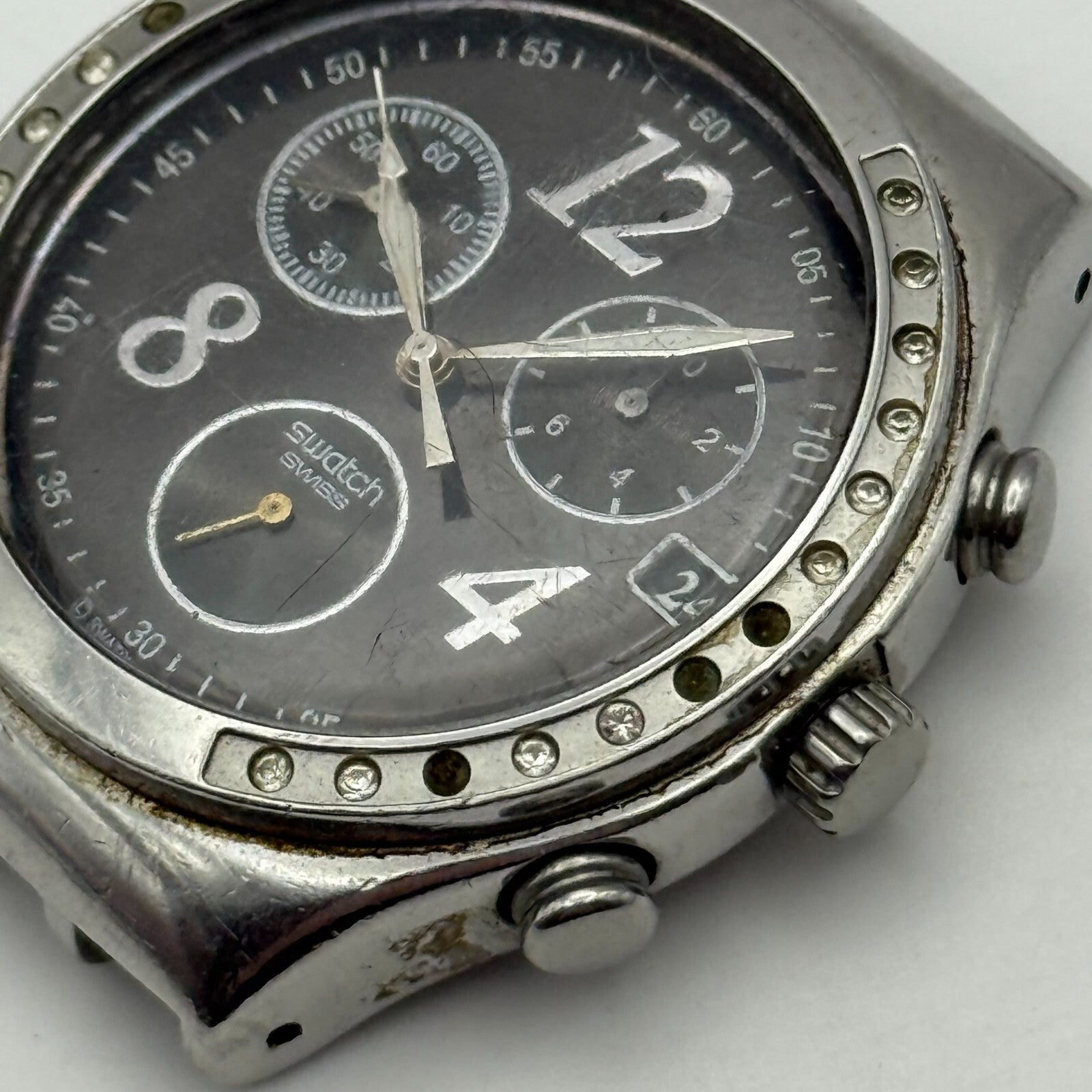 39mm Vintage 2006 Swatch Dreamnight Swiss YCS485GC Chronograph Watch UNTESTED