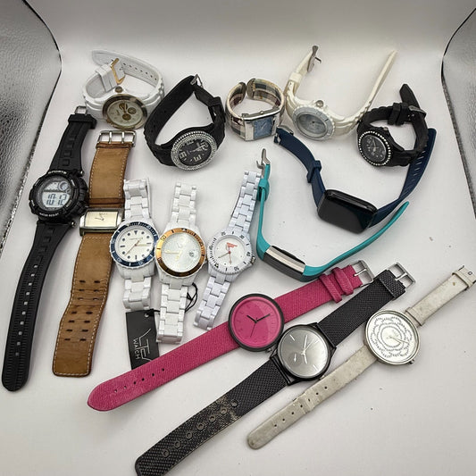 Bundle Of 15 Quartz Watches Job Lot Modern / Vintage Untested Parts / Repair