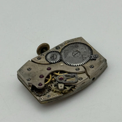 19.2mm Rotary Peseux Tank Watch Movement 15 Jewels Manual Wind 1930s Swiss PARTS