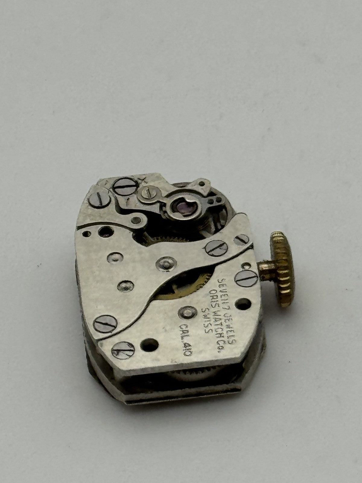 12.8mm Vintage Oris Cal 410 Manual Wind Swiss Watch Movement PARTS REPAIR