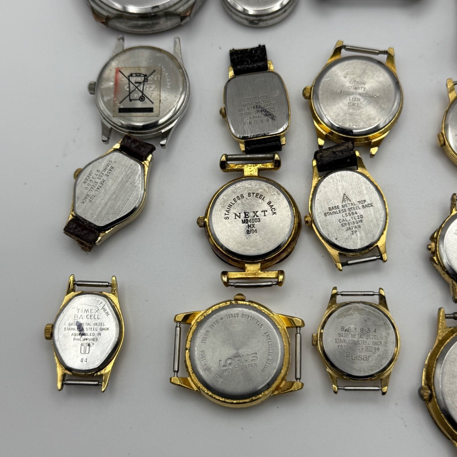 Bundle Of 16 Quartz Watches Modern / Vintage Untested Parts / Repair / Crafts