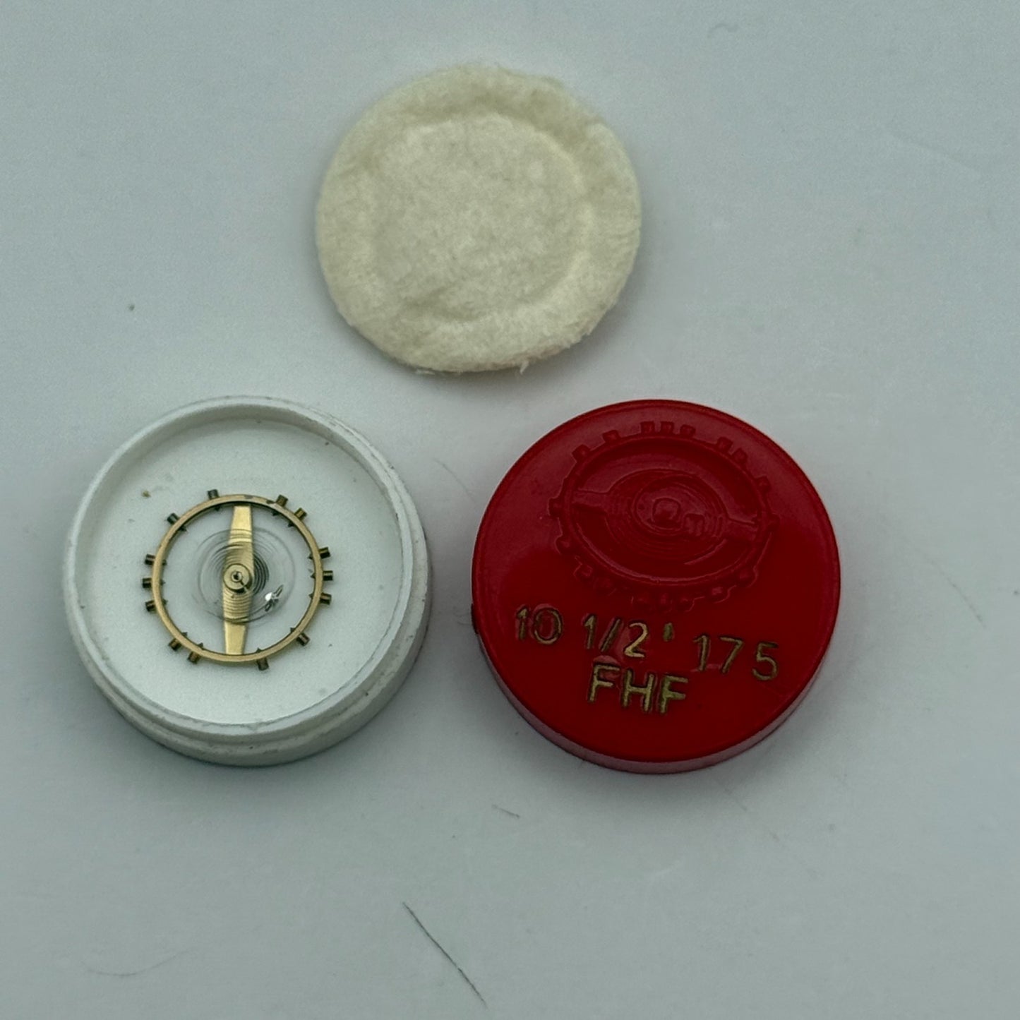 FHF 175 Balance Complete 10 1/2''' Renata Watch Movement Parts Vintage Damaged