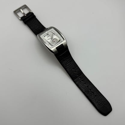 DKNY NY-1316 Quartz Watch Date Dial Black Leather Strap 34mm PARTS REPAIR