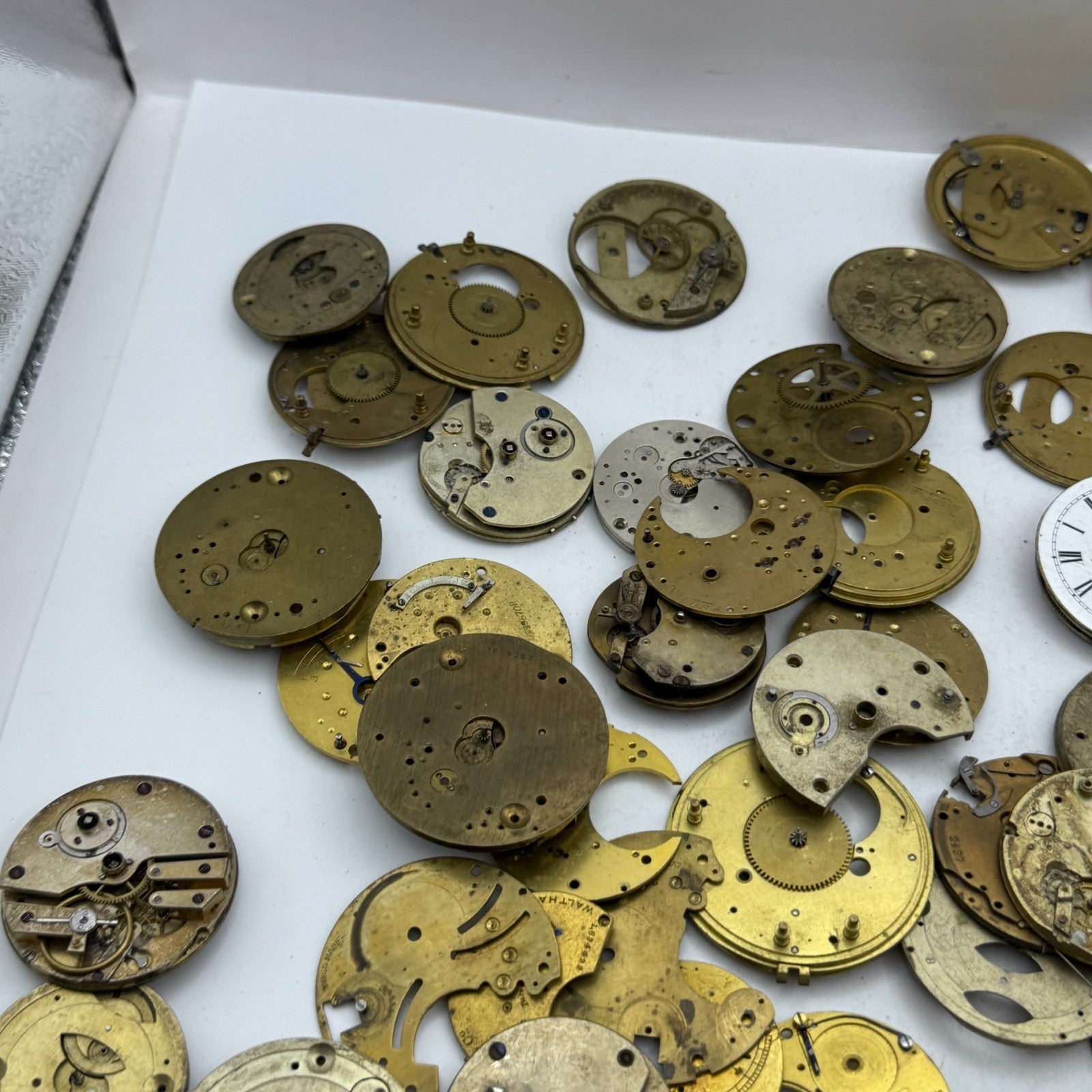 Large Bundle Of Antique Partial Pocket Watch Movements Joblot PARTS REPAIR SPARE