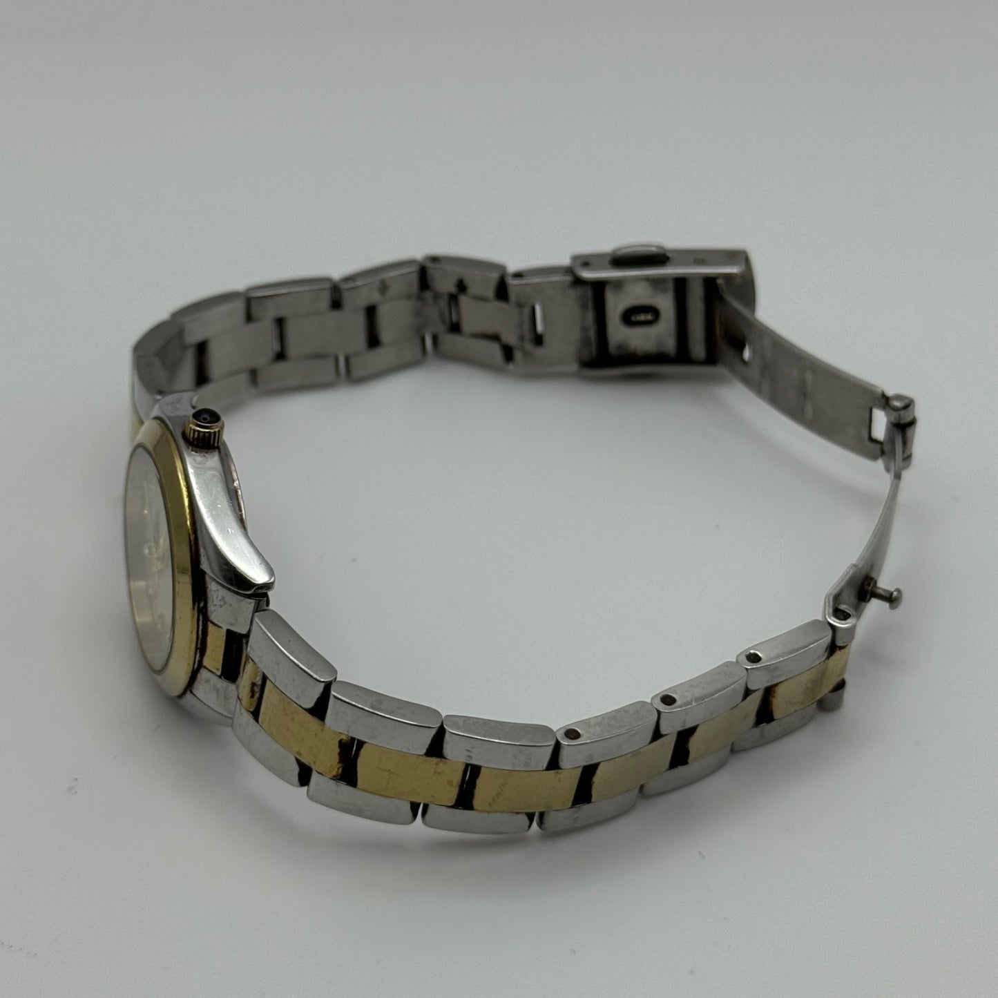 Rotary Ladies Watch Two Tone Mother Of Pearl Date Dial 27mm Working LB03499/401