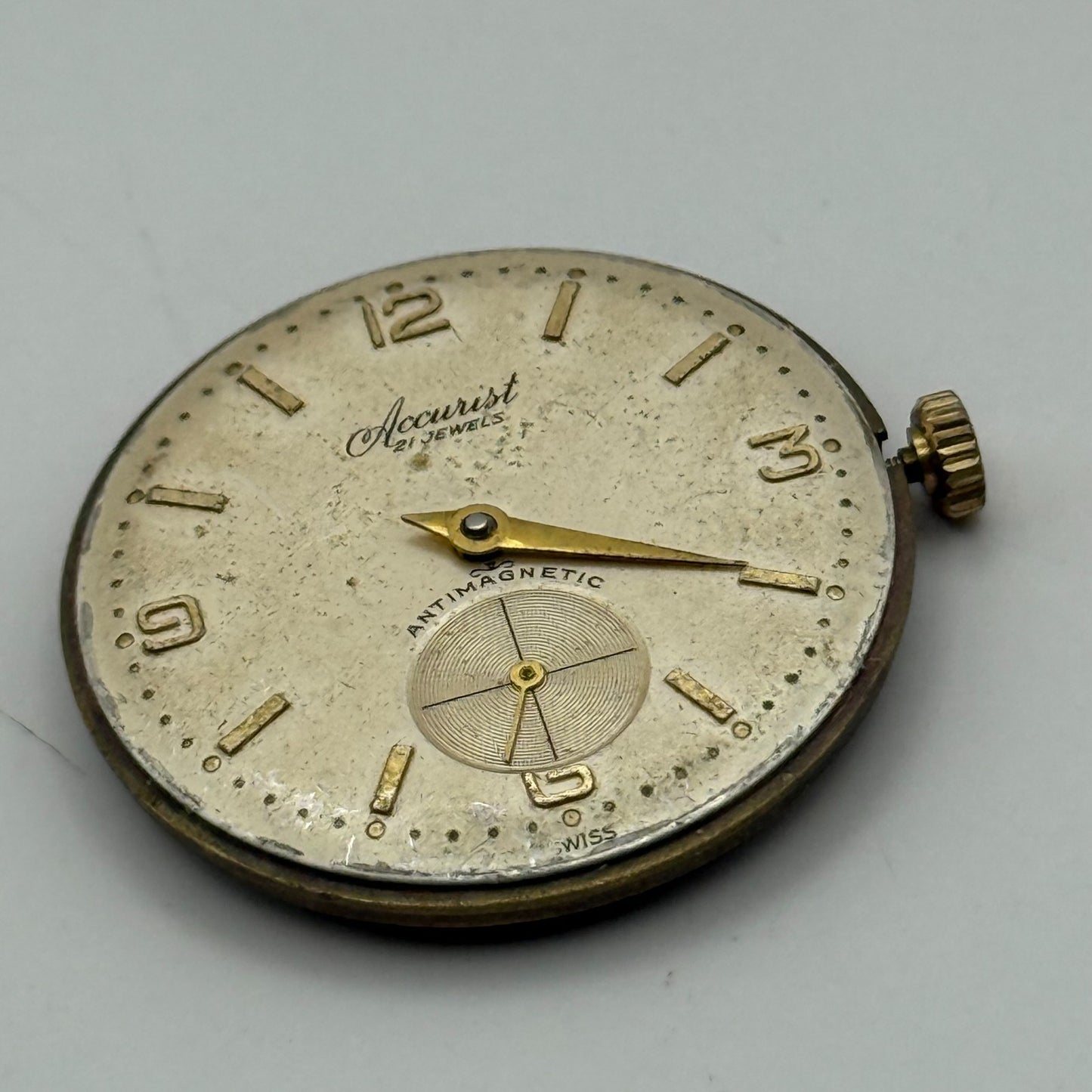AS 1002 984 Watch Movement Running Accurist Manual Wind Vintage Parts 29.8mm