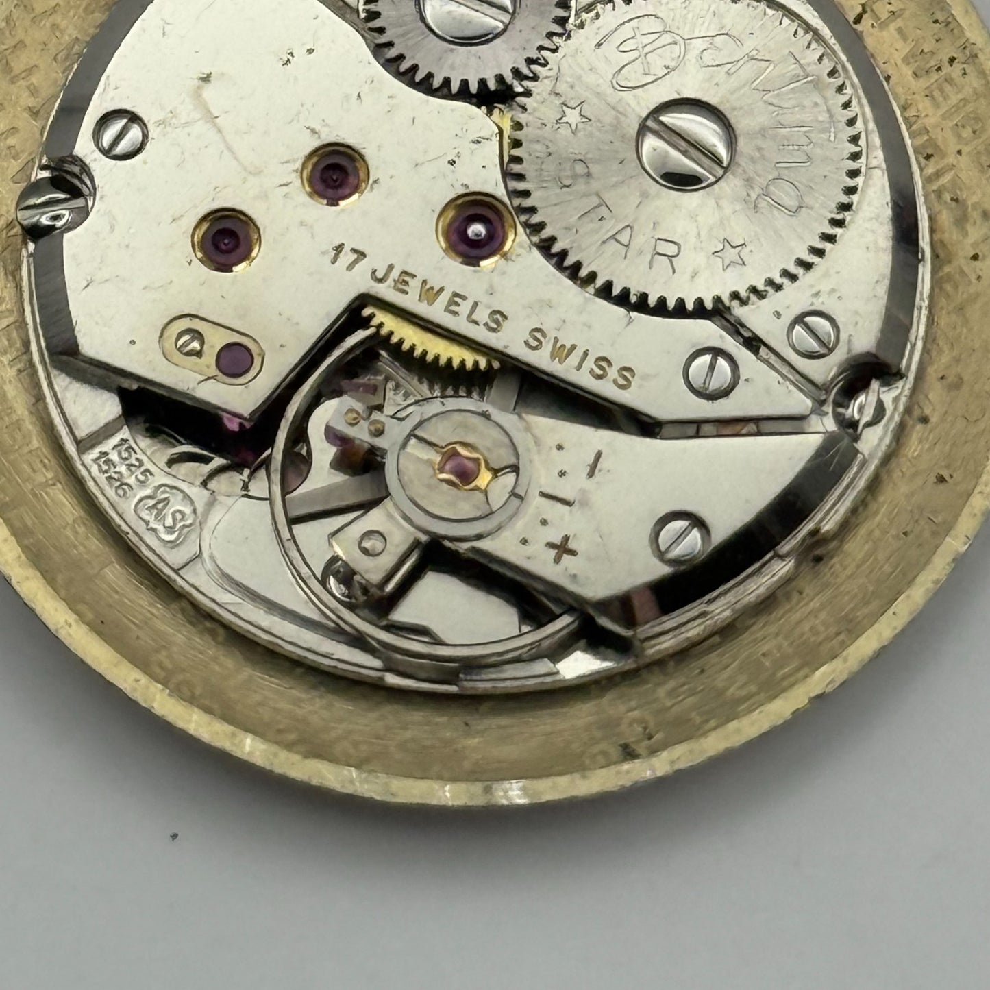 AS 1525 1526 Watch Movement Bentima Manual Wind Vintage Parts Repair 23.6mm