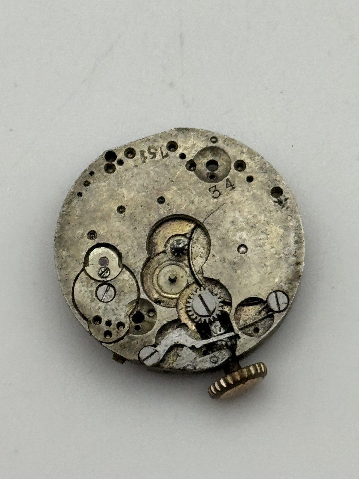 20.5mm Vintage Interesting unidentified Manual Wind Swiss Watch Movement REPAIR