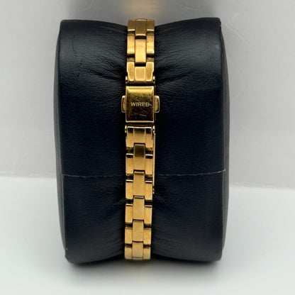 Seiko Wired Solar V117A Ladies Quartz Watch Gold Tone Bracelet 23mm UNTESTED