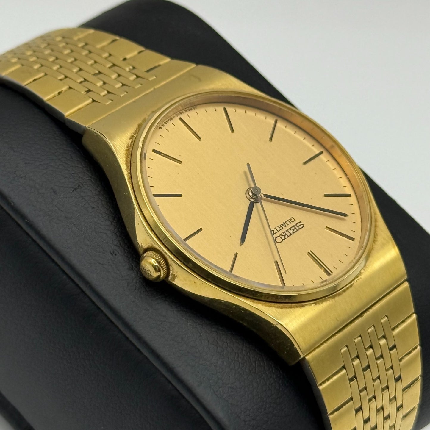 Seiko Men's Quartz Watch 7810-8059 Gold Tone Bracelet Japan 32mm PARTS REPAIR