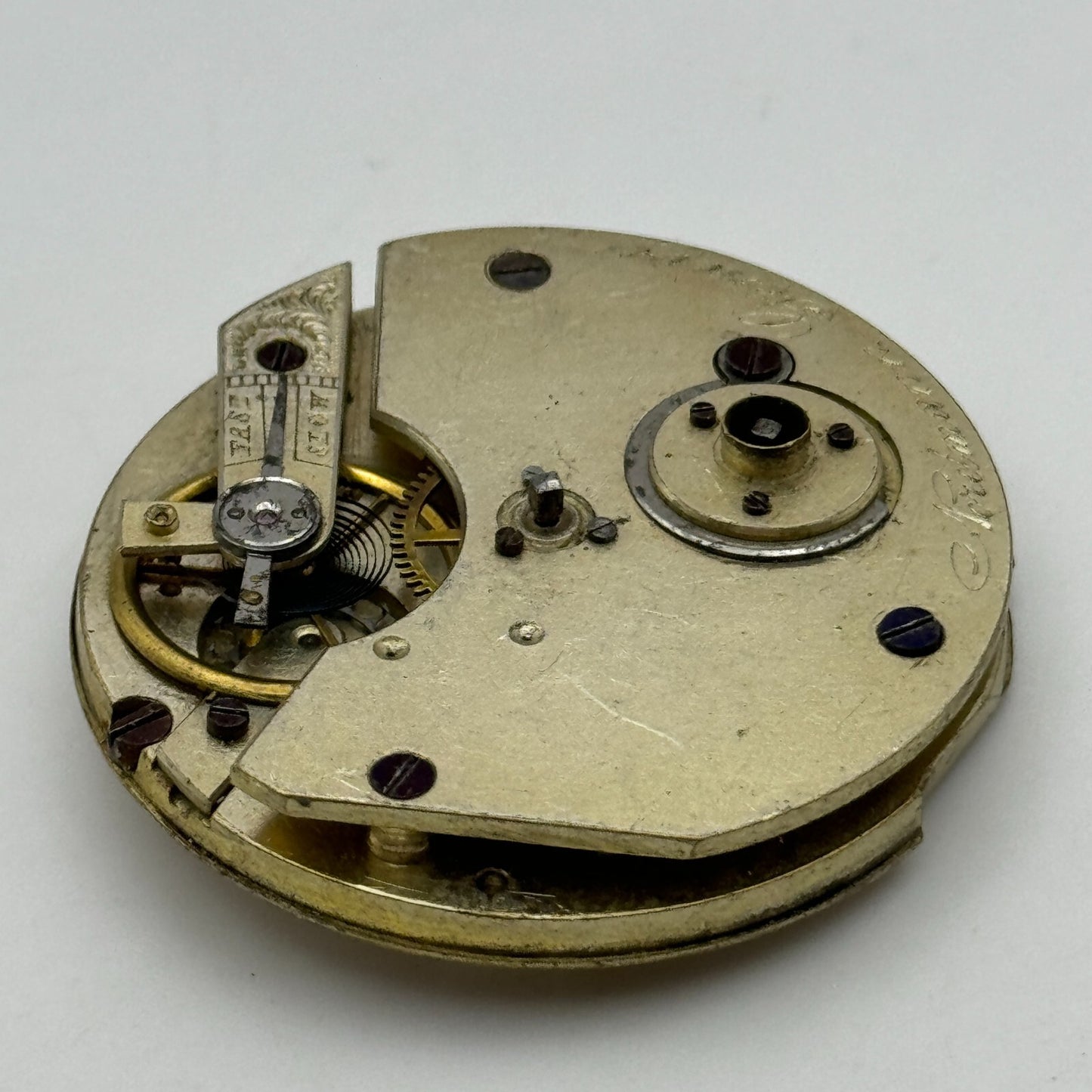 40.7mm Antique Nordmann Geneve Key Wound Pocket Watch Movement PARTS REPAIR