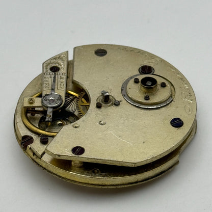 40.7mm Antique Nordmann Geneve Key Wound Pocket Watch Movement PARTS REPAIR