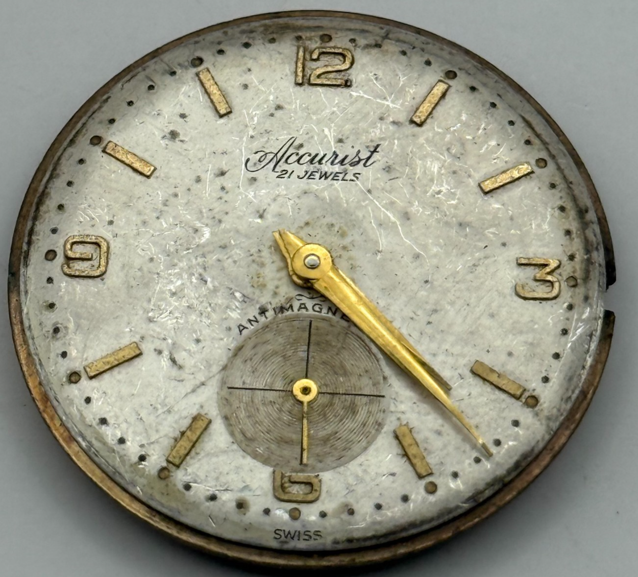 AS 1002 984 Watch Movement Accurist Manual Wind Vintage Parts Repair 29.7mm