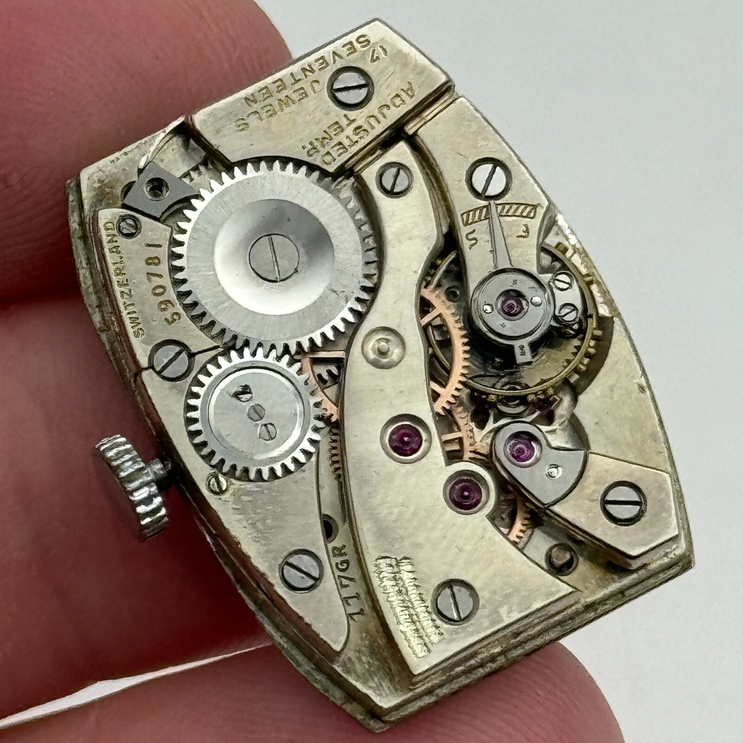 19mm Gruen 117 GR Precision Temp Adjusted Manual Wind Swiss Watch Movement PARTS
