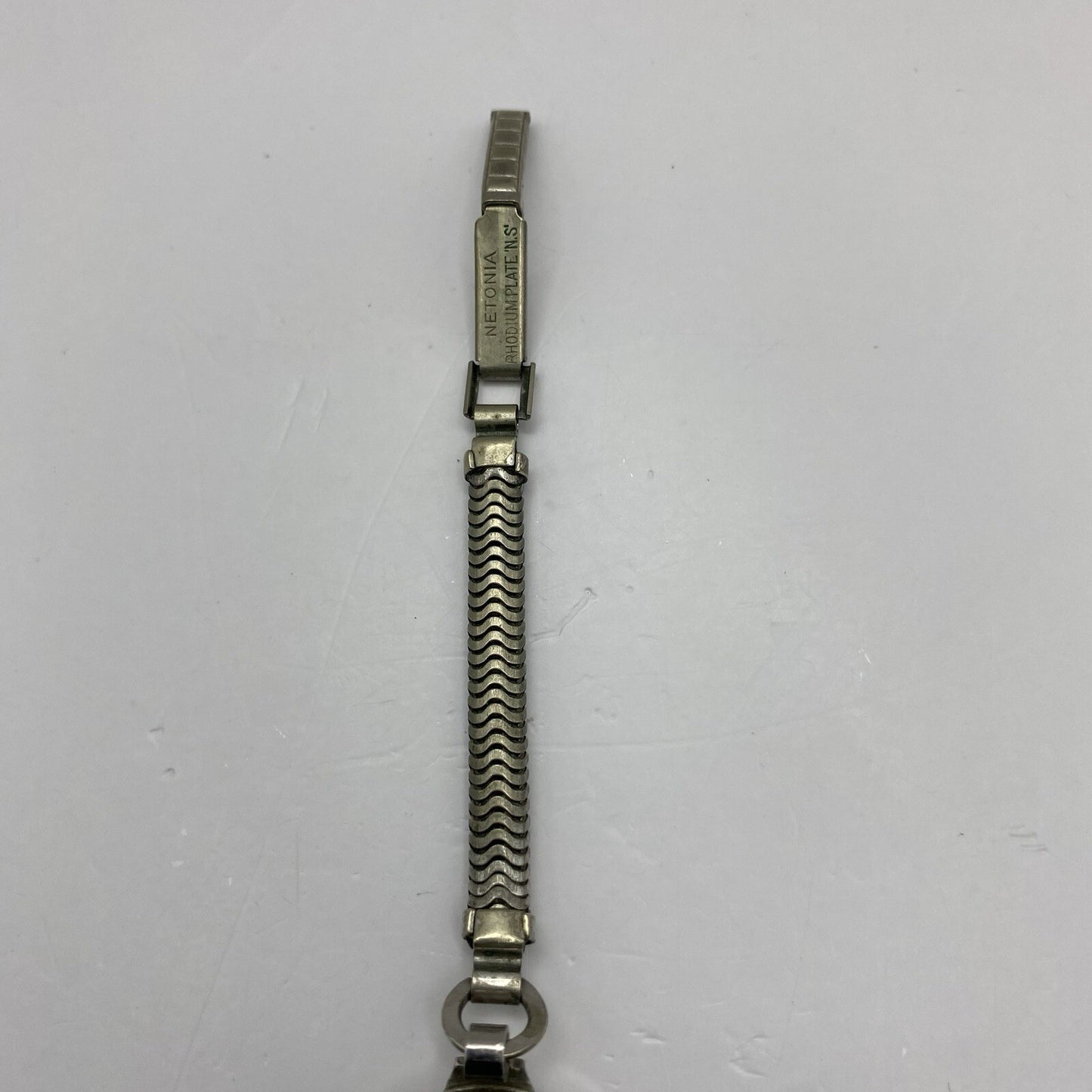 22mm Buren Sub Seconds Netonia Rodium Plated Strap Watch FOR PARTS