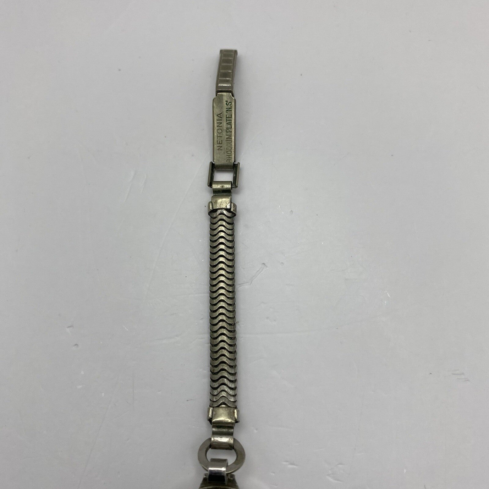22mm Buren Sub Seconds Netonia Rodium Plated Strap Watch FOR PARTS