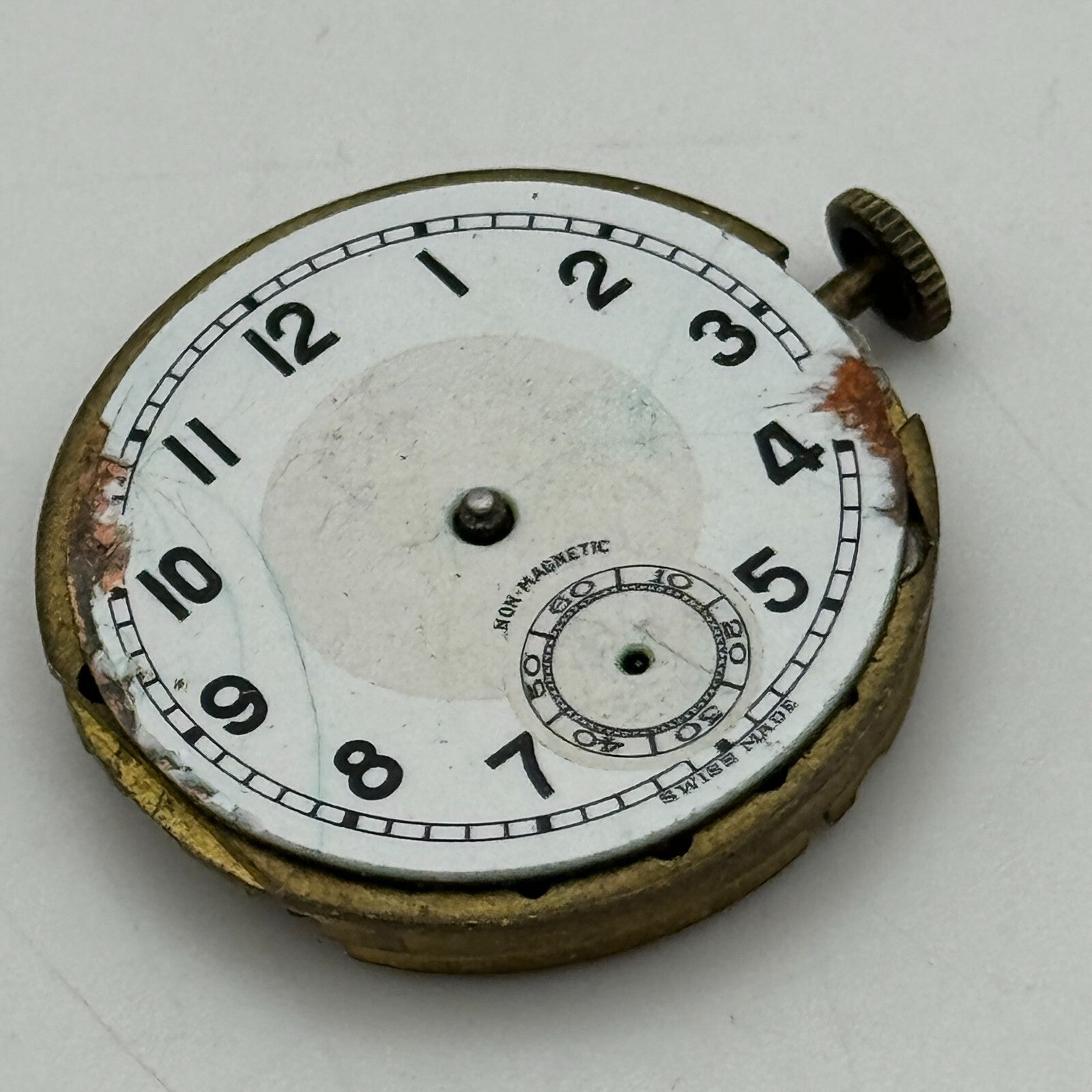 27mm Men's Hefik Non Magnetic Trench Watch Movement Manual Wind Swiss PARTS