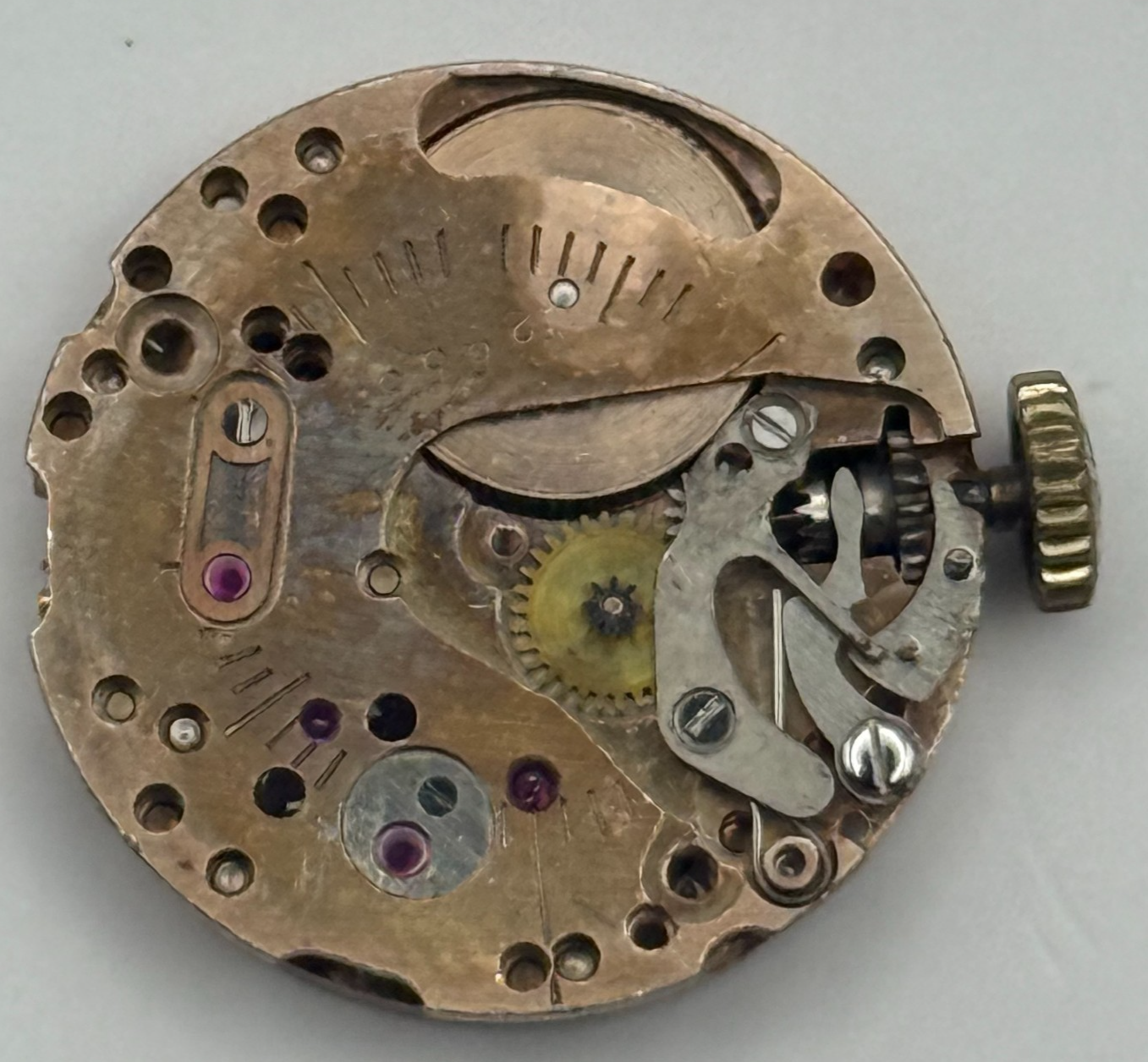 Helvetia 2665 Watch Movement Running Manual Wind Vintage Parts Repair 19.6mm