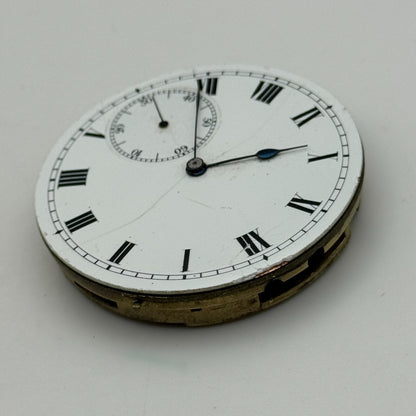 45mm Open Face Unidentified Swiss Pocket Watch Movement PARTS REPAIR SPARES