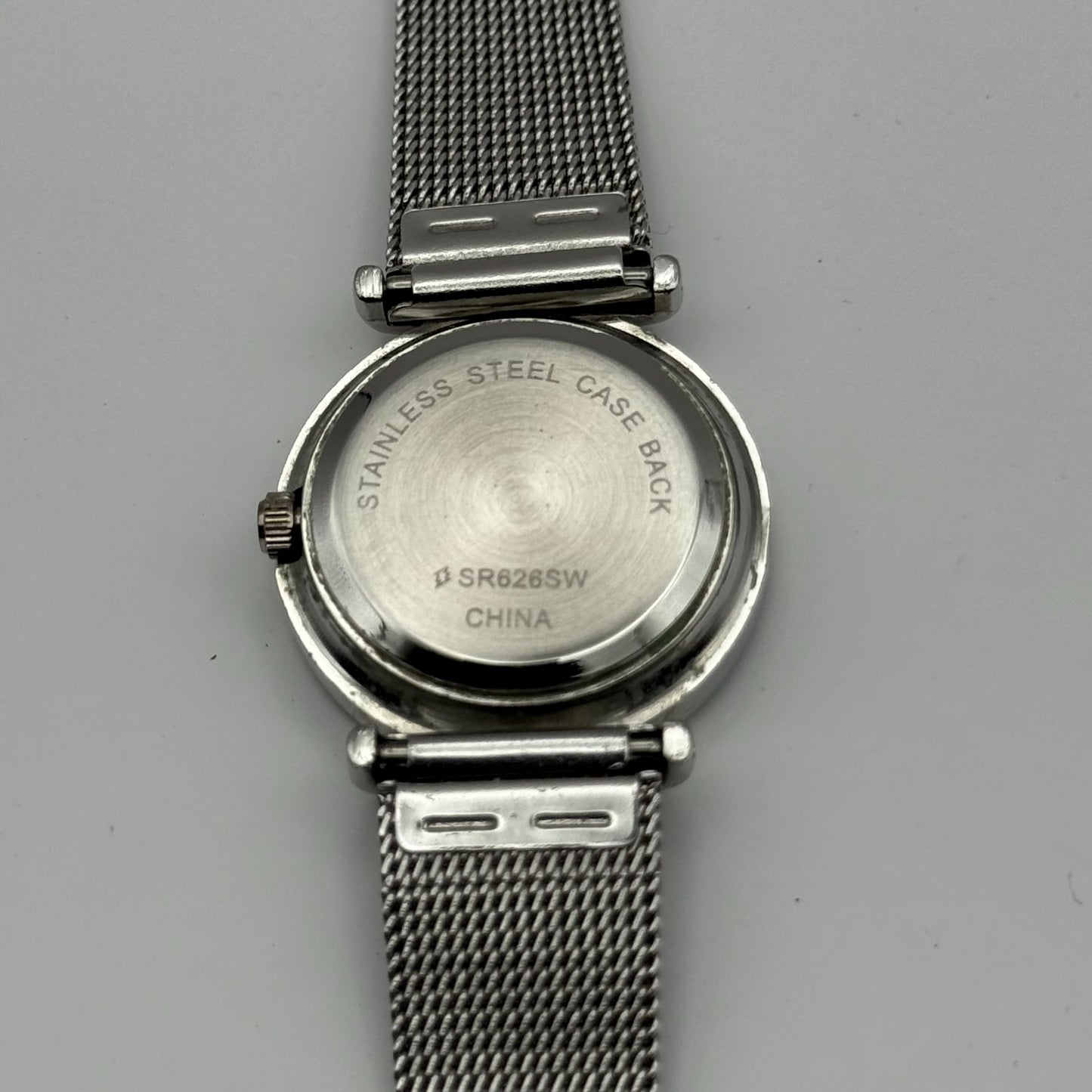 Enternity Ladies Quartz Watch Crystal Markers Silver Tone Mesh Band Working 25mm