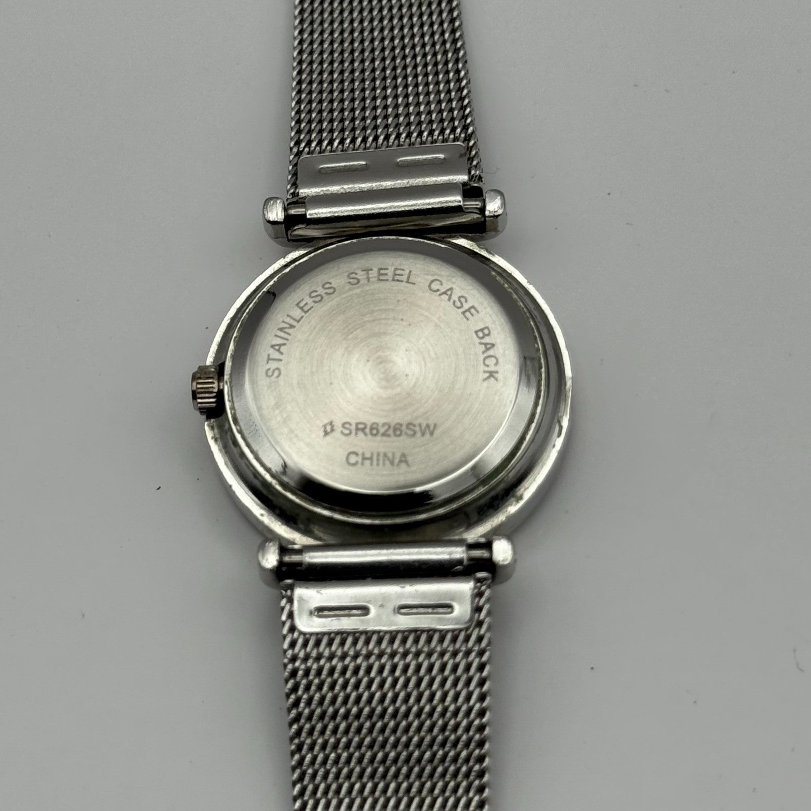 Enternity Ladies Quartz Watch Crystal Markers Silver Tone Mesh Band Working 25mm