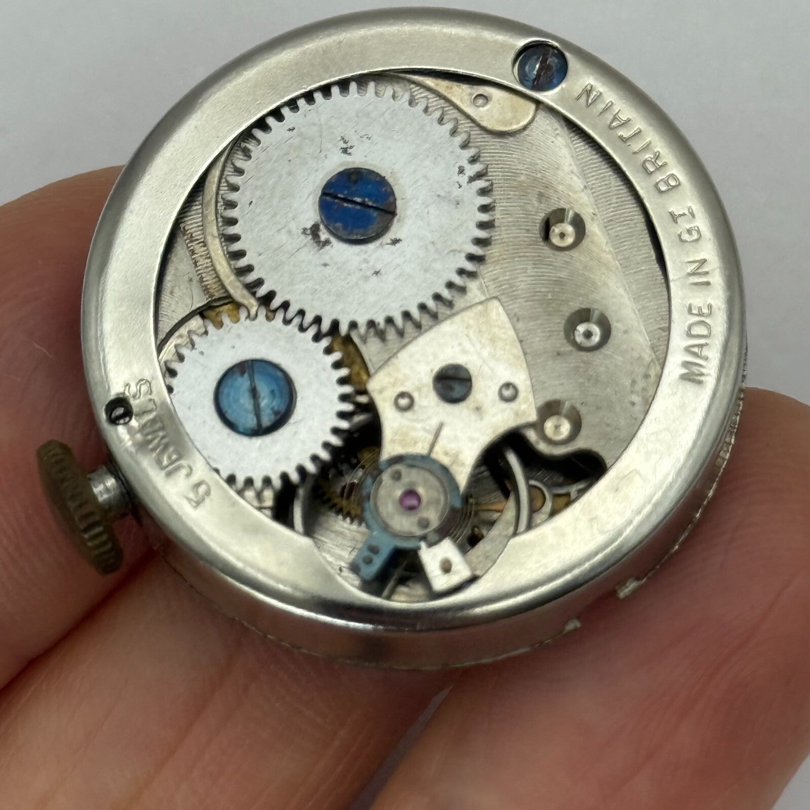 30mm Vintage Men’s Ingersoll 5 Jewels Great Britain Manual Wind Watch Movement