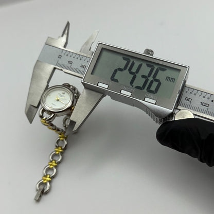 22mm Working Ladies Via Lucia 181 Two Tone Gold And Silver Quartz Watch 7 Inches