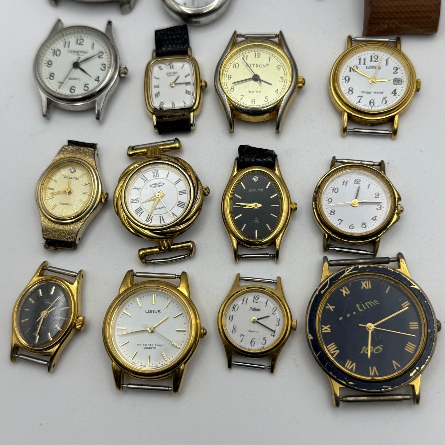 Bundle Of 16 Quartz Watches Modern / Vintage Untested Parts / Repair / Crafts
