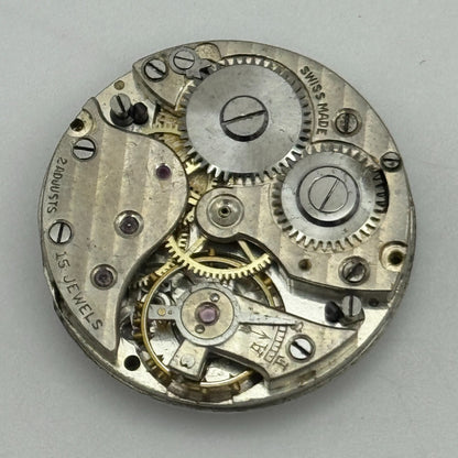 23.6mm 15 Jewels Swiss 2 Adjusts Trench Watch Movement Manual Wind PARTS SPARES