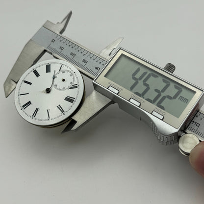 45.3mm Antique Key Wound Balance Intact Pocket Watch Movement PARTS REPAIR SPARE