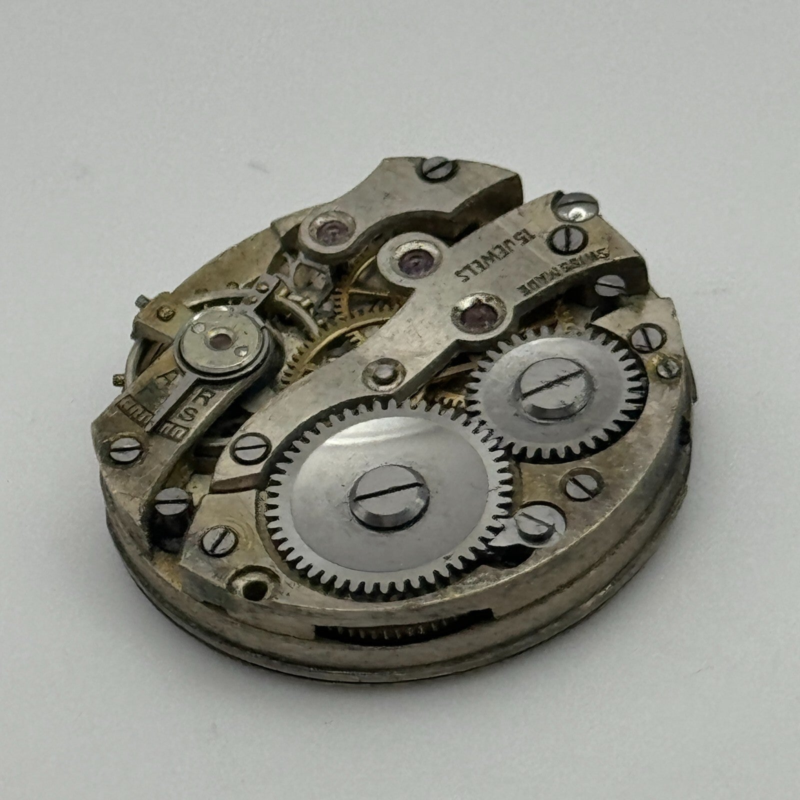 23.7mm 15 Jewels Porcelain Dial Swiss Trench Watch Movement Manual Wind PARTS