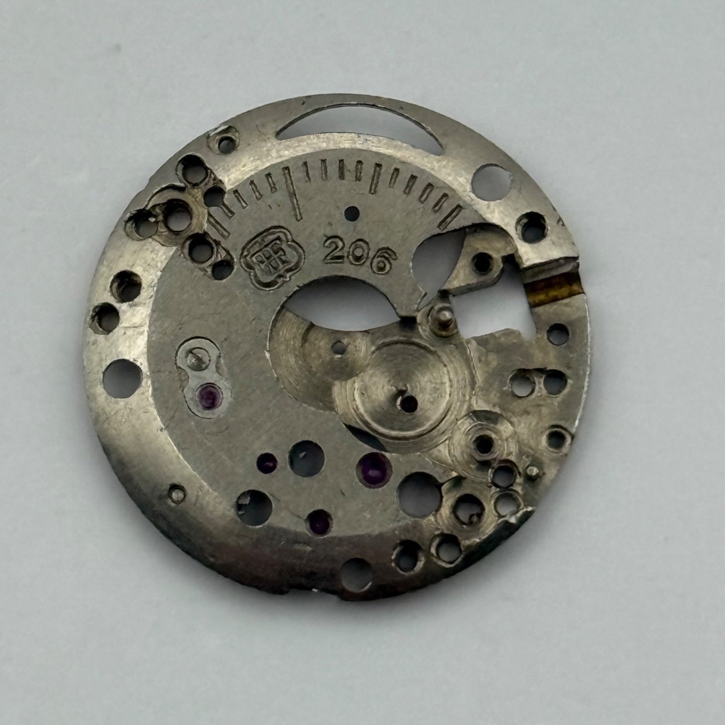 FHF 206 Watch Movement Main Plate Manual Wind Vintage Swiss Parts Repair 19.7mm