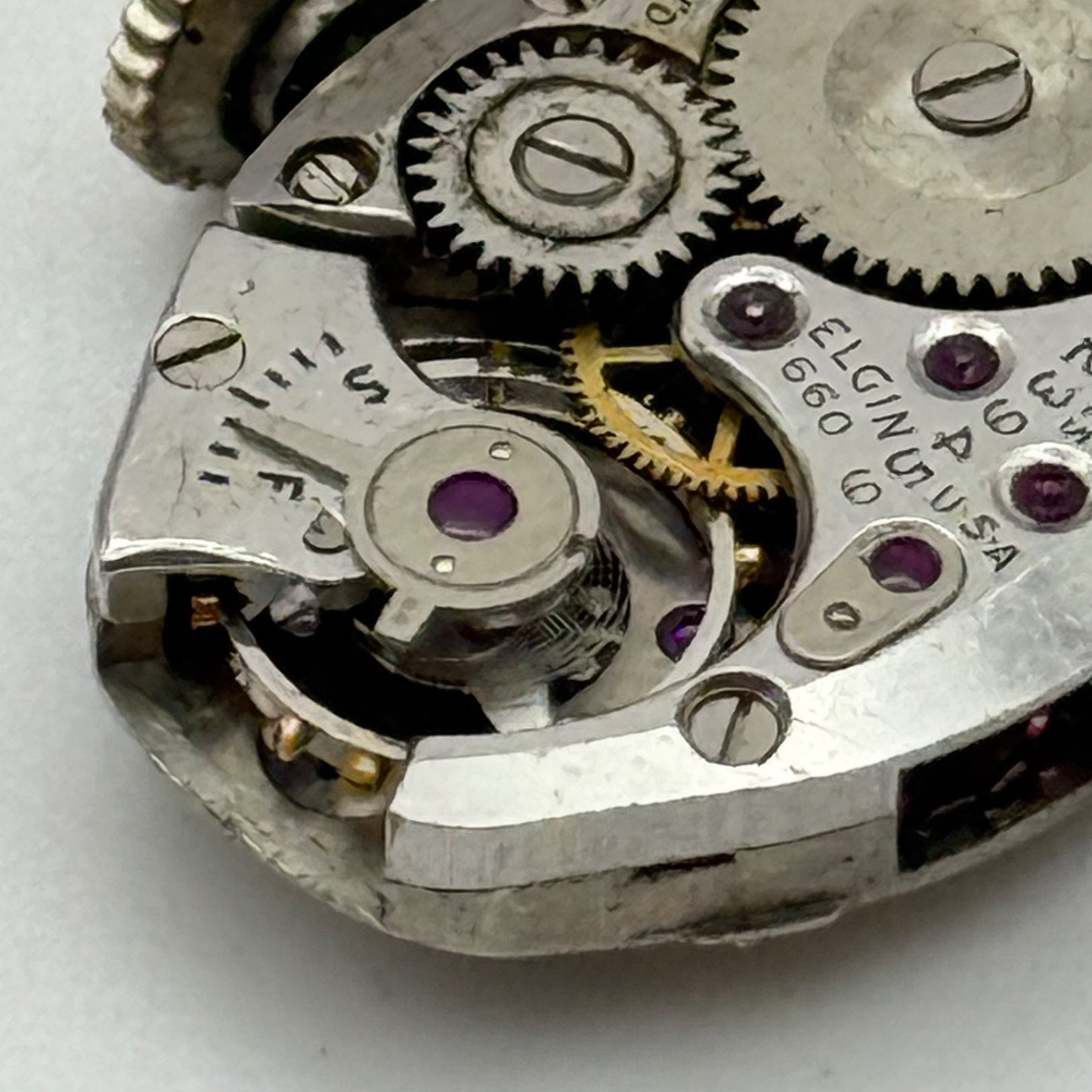 Elgin 660 Watch Movement 17 Jewels USA Vintage American Parts Repair 14.3mm