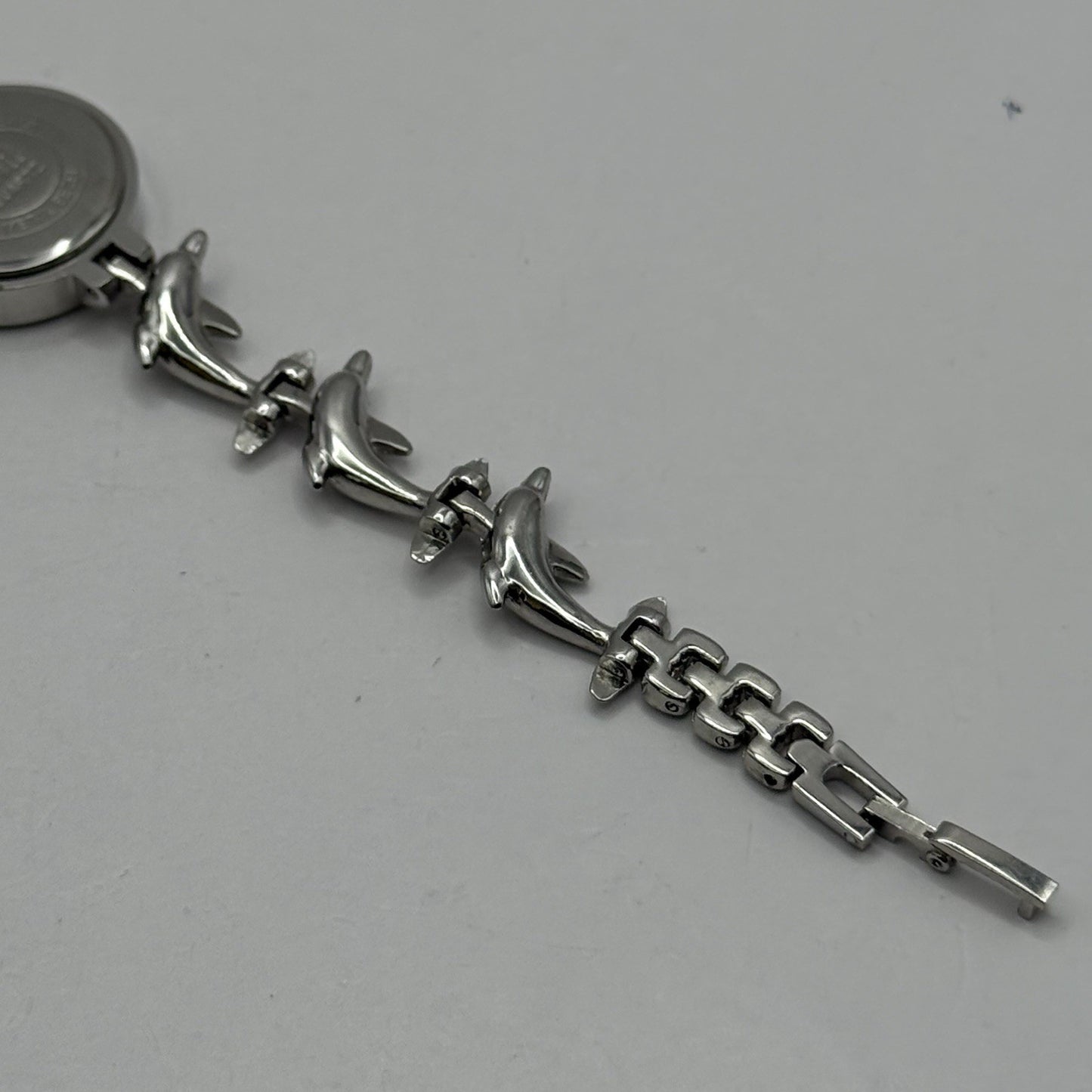 22mm Working Ladies Carvel Dolphin Stainless Steel Quartz Watch 5.75 Inches