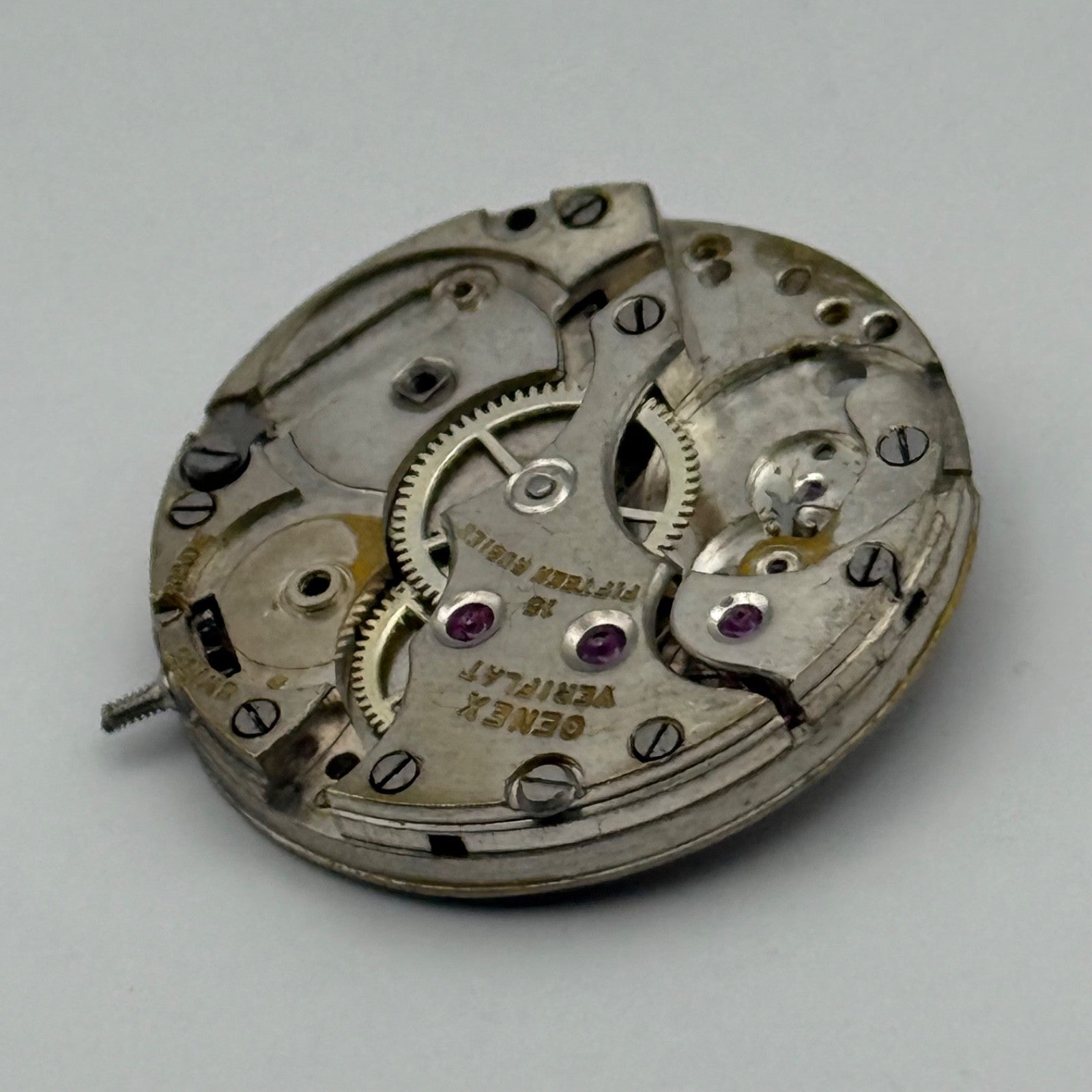 Rolex Genex Veriflat 15 Rubies Watch Movement Vintage Incomplete Parts 23.6mm