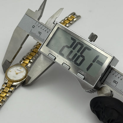 20mm Working Ladies Sekonda Two Tone White Dial Japan Quartz Watch 6.75 Inches