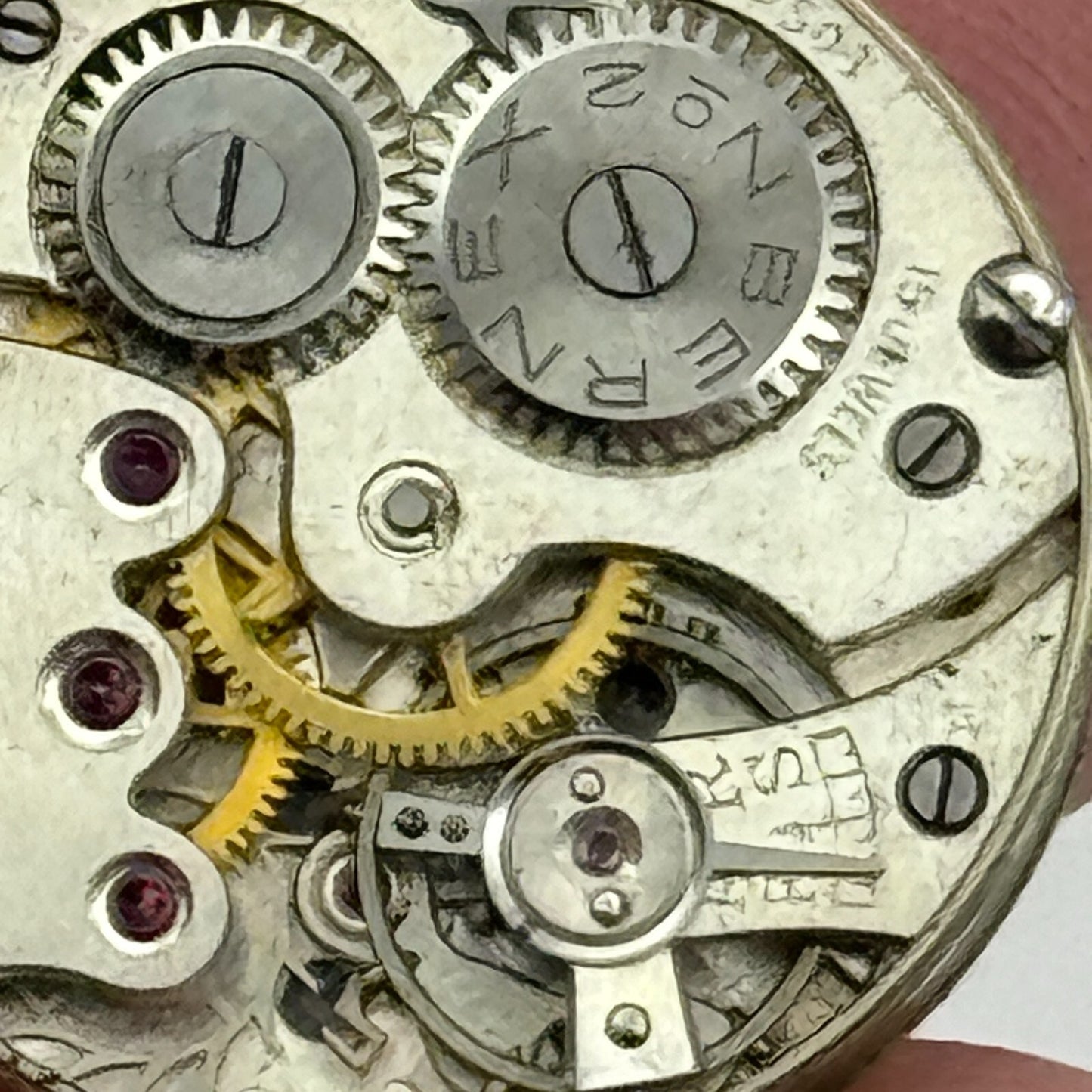 20.2mm Bernex No 2 Swiss 15501 Trench Watch Movement Manual Wind Vintage PARTS