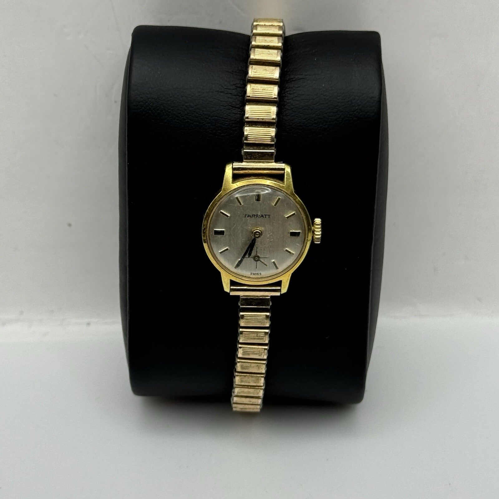 19mm WORKING Vintage Tarratt Expandable Strap Silver Dial Ladies Dress Watch 