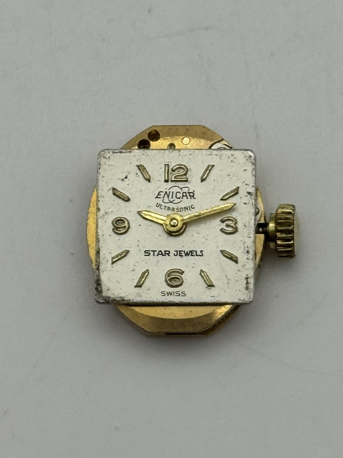 12.9mm Running Vintage Enicar Ultrasonic AR 678 Star Jewels Watch Movement PARTS