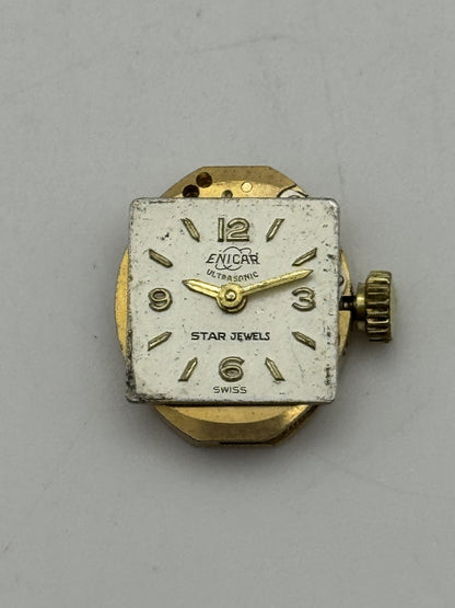 12.9mm Running Vintage Enicar Ultrasonic AR 678 Star Jewels Watch Movement PARTS