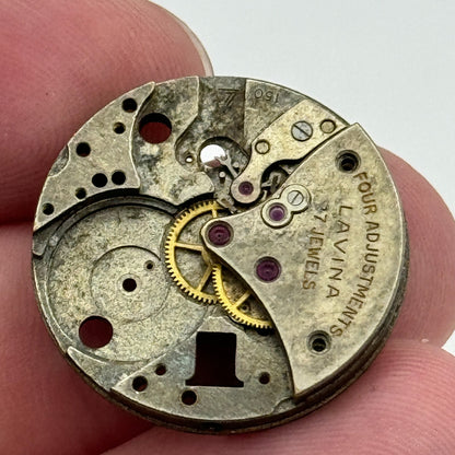 23.6mm Lavina Cal 150 Partial Manual Wind Watch Movement Swiss Vintage PARTS